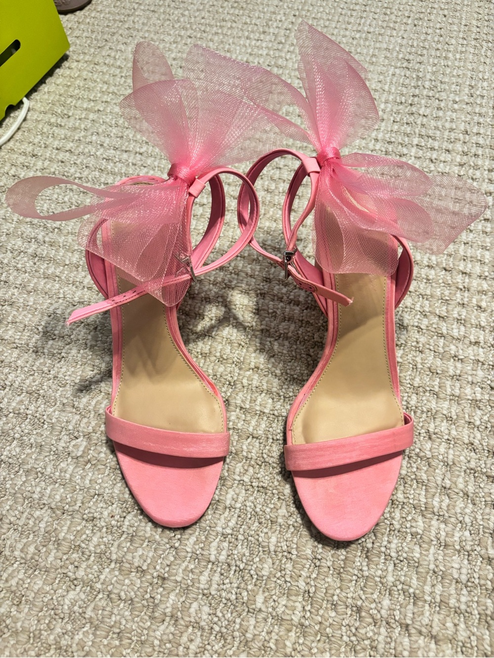 Gianni Bini Pink Bow Ankle-Strap Heels